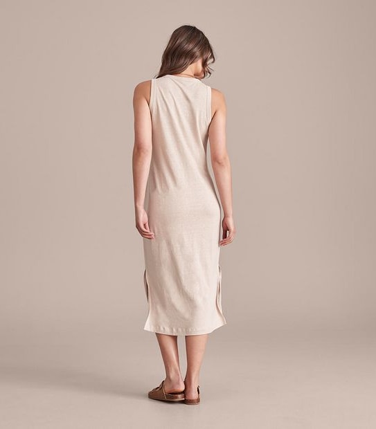 Linen Blend Knit Maxi Dress