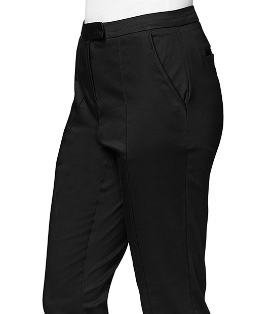 Slim Leg Sateen Pants - Black