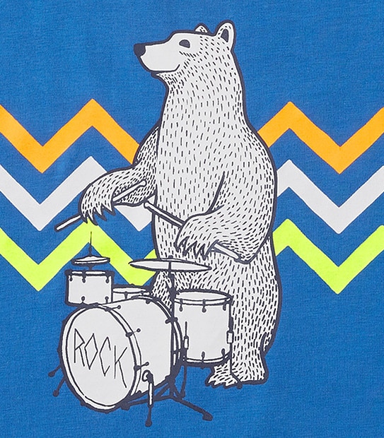 Short Sleeve Drumming Bear T-Shirt