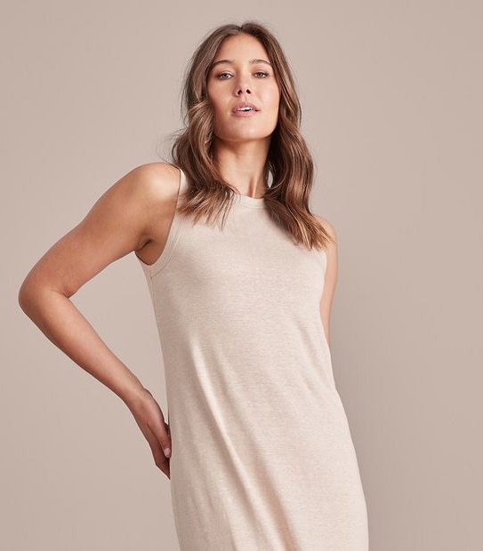 Linen Blend Knit Maxi Dress