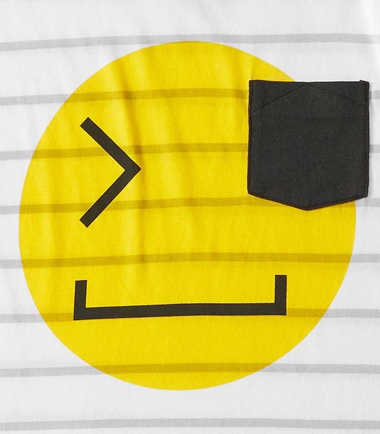 Short Sleeve Smiley Face T-Shirt