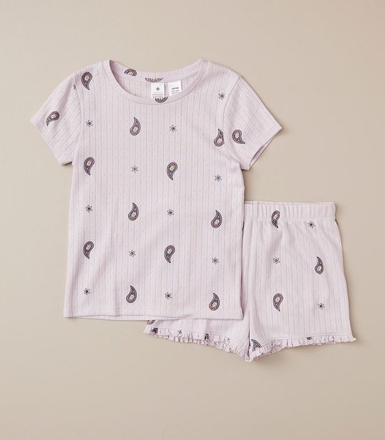 Organic Cotton Paisley Knit Pyjama Set