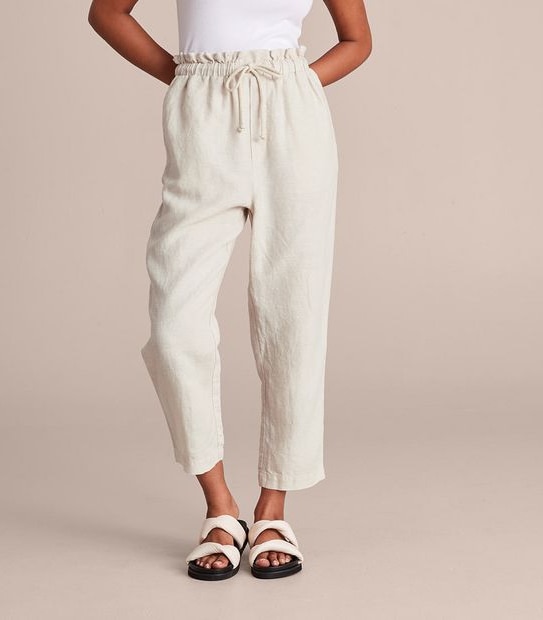 European Linen Tapered Pants | Target Australia