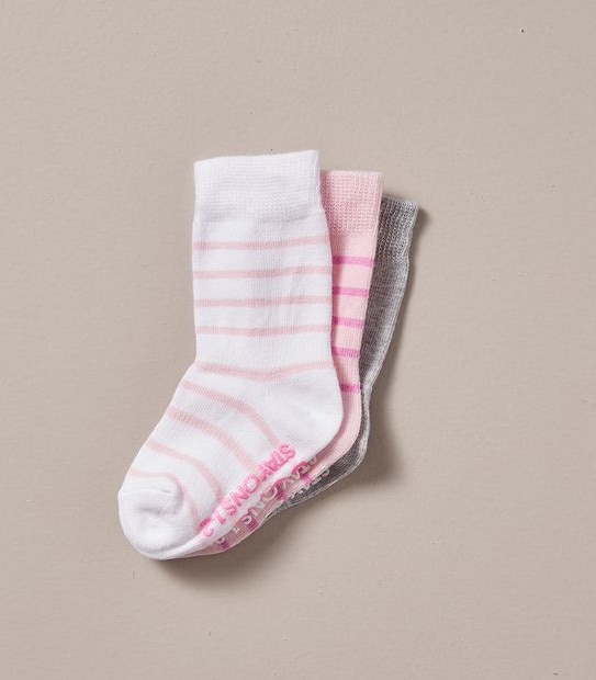 3 Pack Bonds Baby Stay On Crew Socks