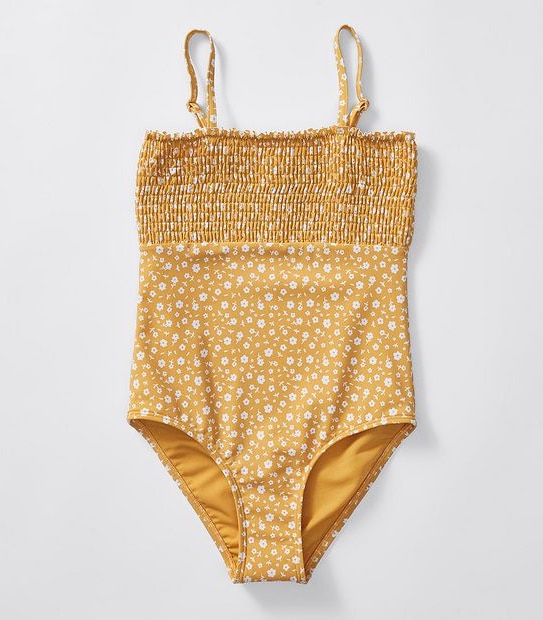 Floral Shirred One Piece Swimsuit