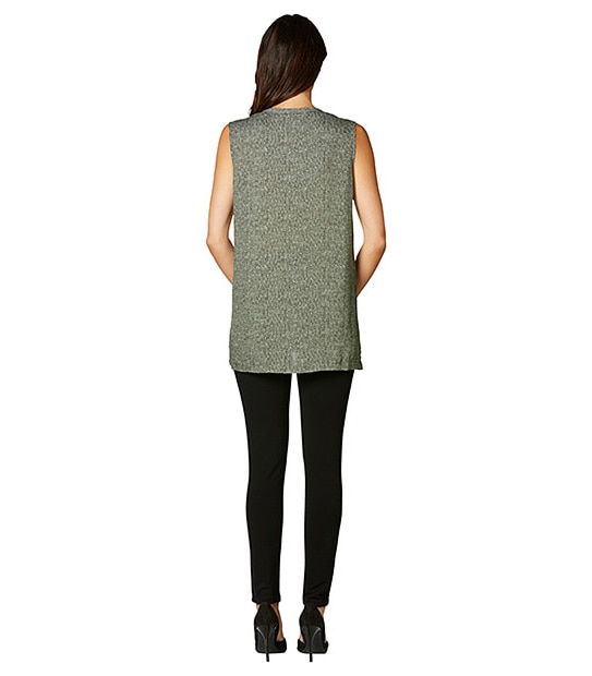 Sleeveless Shirt - Khaki Print 2 of 5