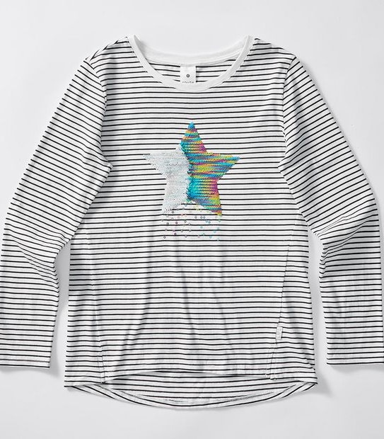 Star Reversible Sequin Long Sleeve Top