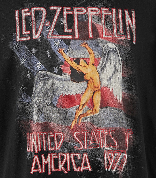 Men's Led Zeppelin Printed T-Shirt - Black