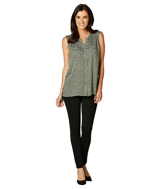 Sleeveless Shirt - Khaki Print 3 of 5