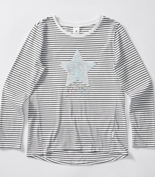 Star Reversible Sequin Long Sleeve Top