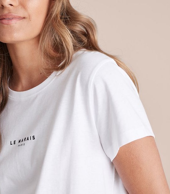 Fitted Crew Print T-Shirt
