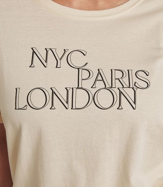 Curve Crew Neck Print T-Shirt