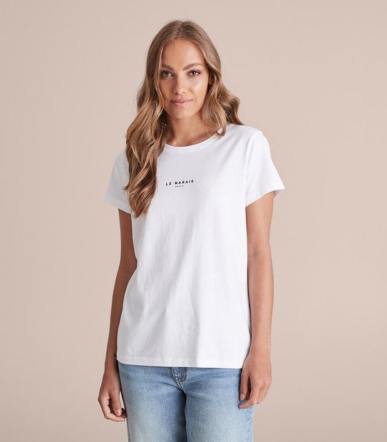 Fitted Crew Print T-Shirt