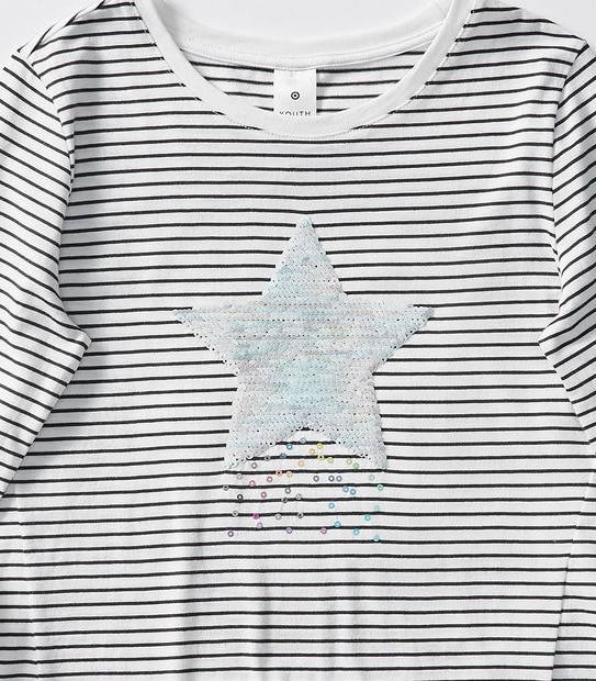 Star Reversible Sequin Long Sleeve Top
