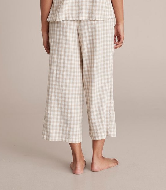 Linen Blend 7/8 Pant and Shirt Sleep Pyjama Set