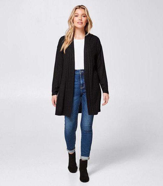 Cut and Sew Cardigan - Black