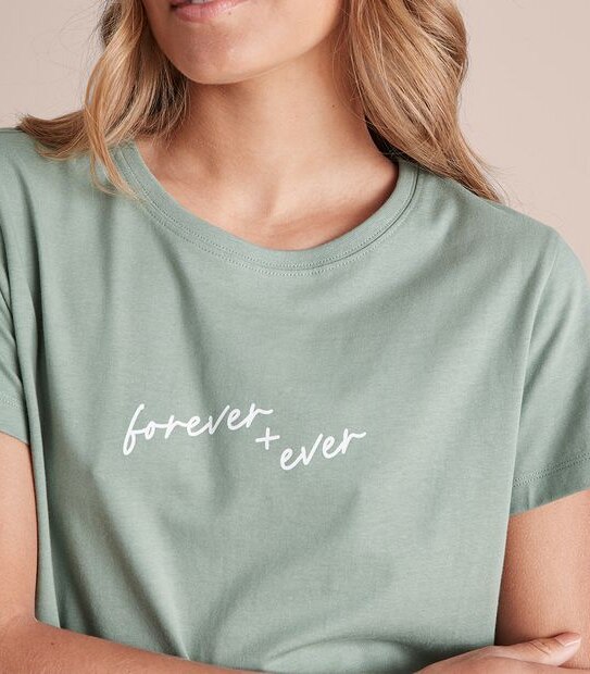 Printed Fitted Crew T-Shirt