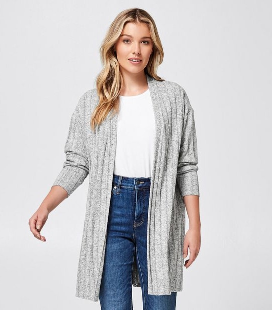 Cut and Sew Cardigan - Grey Marle