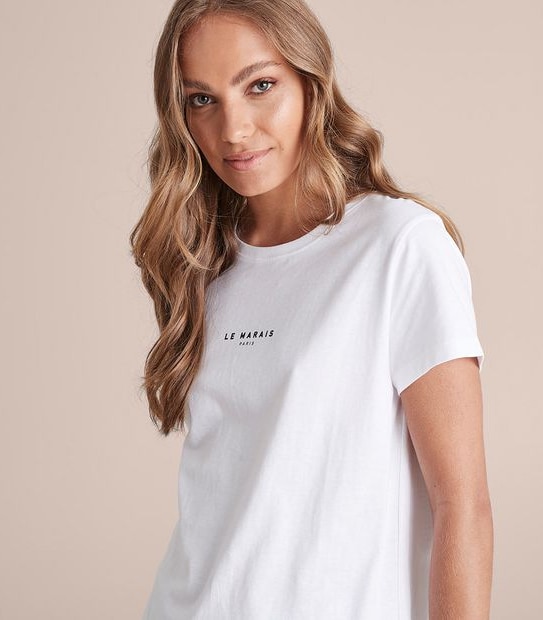 Fitted Crew Print T-Shirt