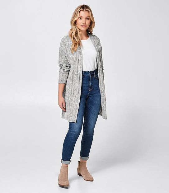 Cut and Sew Cardigan - Grey Marle