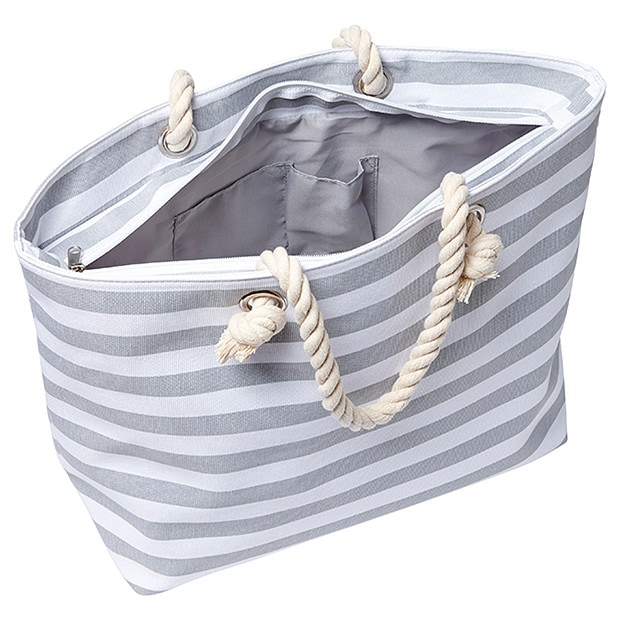 Rope Handle Beach Tote Grey + White Target Australia