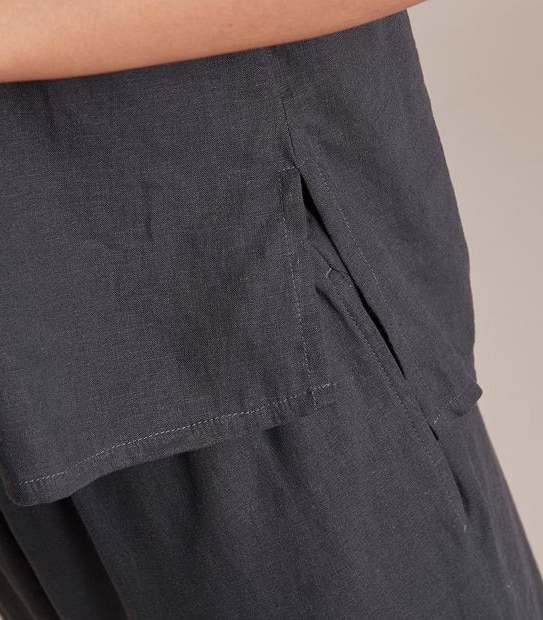Linen Blend 7/8 Pant and Shirt Sleep Pyjama Set