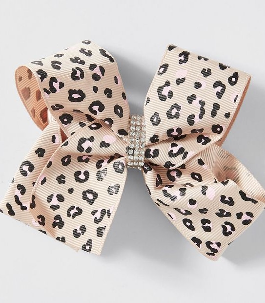 Kids Medium Leopard Print Bow