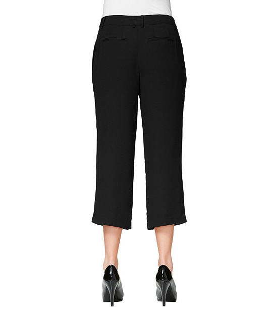 Wide Leg Crop Pants - Black