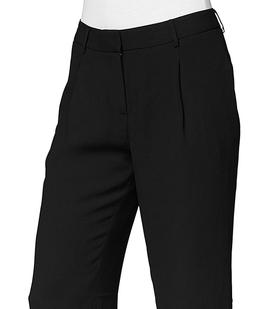 Wide Leg Crop Pants - Black