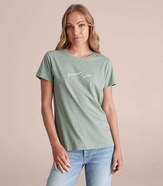 Printed Fitted Crew T-Shirt