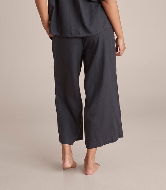 Linen Blend 7/8 Pant and Shirt Sleep Pyjama Set