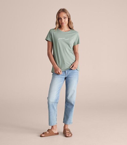 Printed Fitted Crew T-Shirt