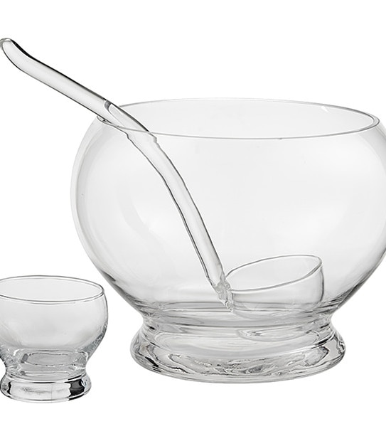 8 Piece Glass Punch Bowl