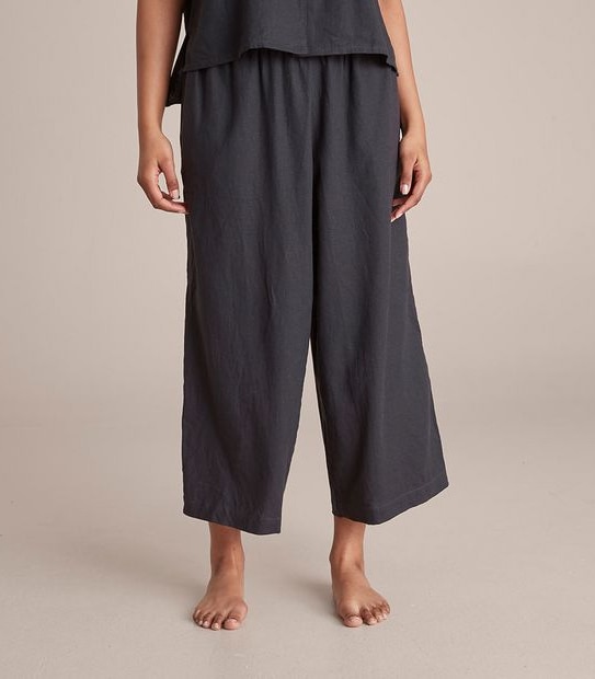 Linen Blend 7/8 Pant and Shirt Sleep Pyjama Set