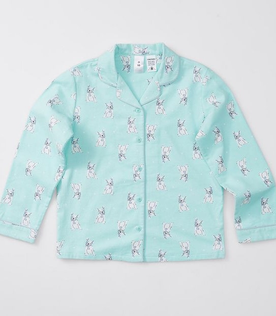 Dog Flannelette Pyjama Set - Aqua