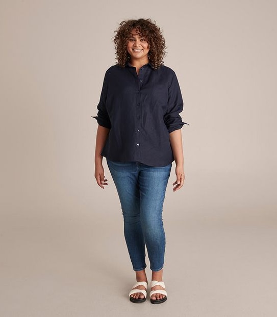 Curve Linen Blend Relaxed Shirt