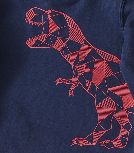 Print Hoodie - Navy Blue Dinosaur 3 of 3