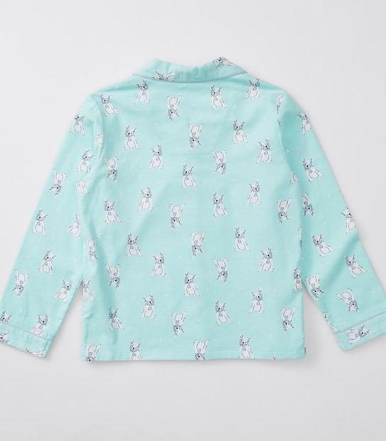 Dog Flannelette Pyjama Set - Aqua