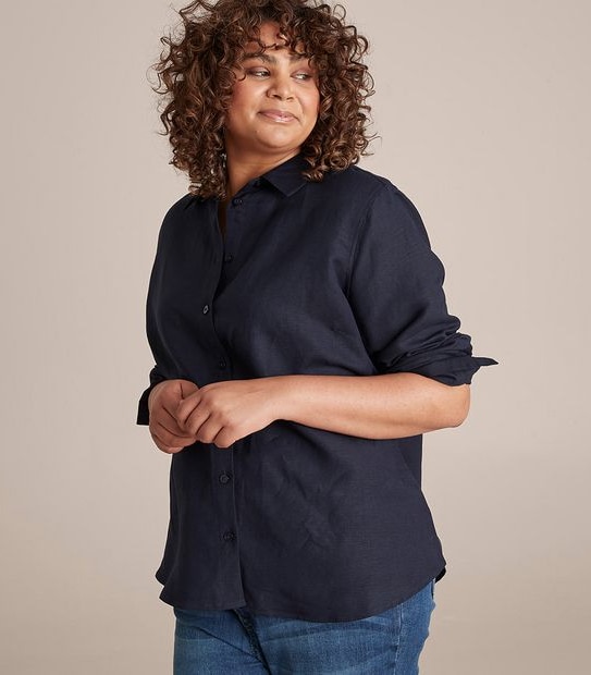 Curve Linen Blend Relaxed Shirt