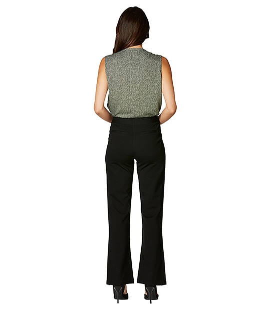 Pull-On Ponte Bootleg Pants - Black