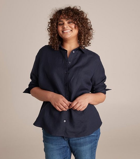 Curve Linen Blend Relaxed Shirt