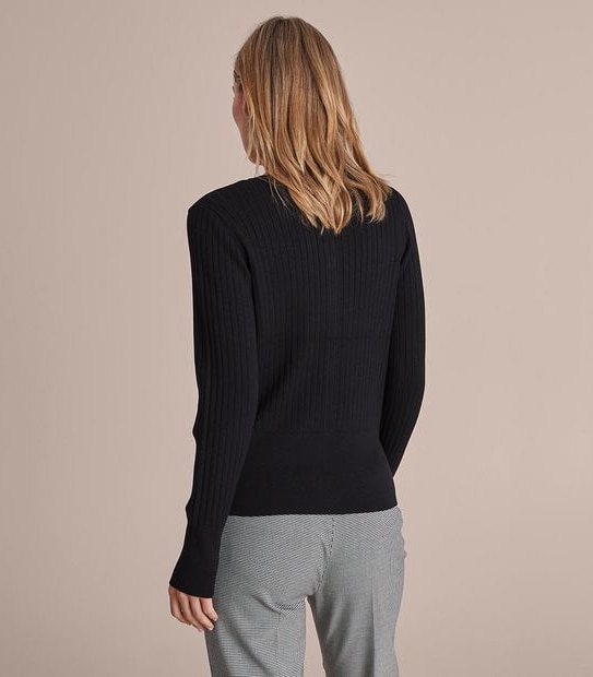 Preview Long Sleeve Crew Neck Rib Cardigan