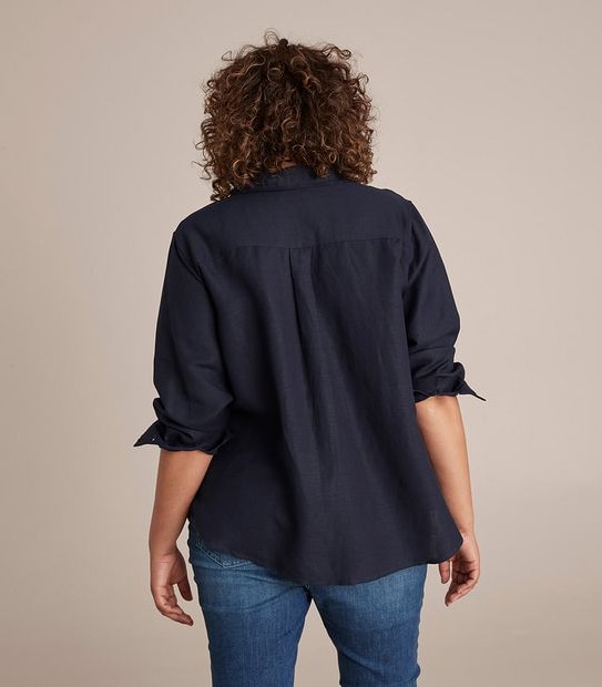 Curve Linen Blend Relaxed Shirt