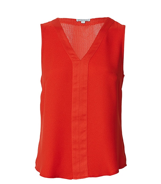 Mesh Back Sleeveless Top - Poppy Red