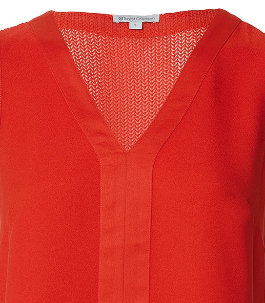 Mesh Back Sleeveless Top - Poppy Red