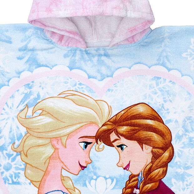 thumbnail image 2 of Frozen Elsa Hooded Bathrobe Poncho Towel For Kids – 120x60 Cm 100% Cotton (Blue) 2 of 4
