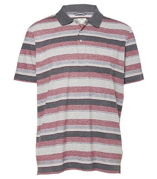 Striped Jersey Polo Top