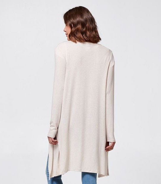 Lily Loves Cut and Sew Longline Cardigan - Oatmeal Brown