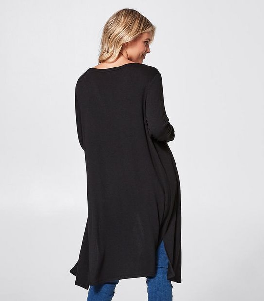 Lily Loves Cut and Sew Longline Cardigan - Black