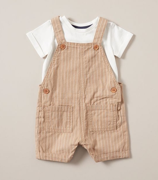 2 Piece Baby Shortall Set
